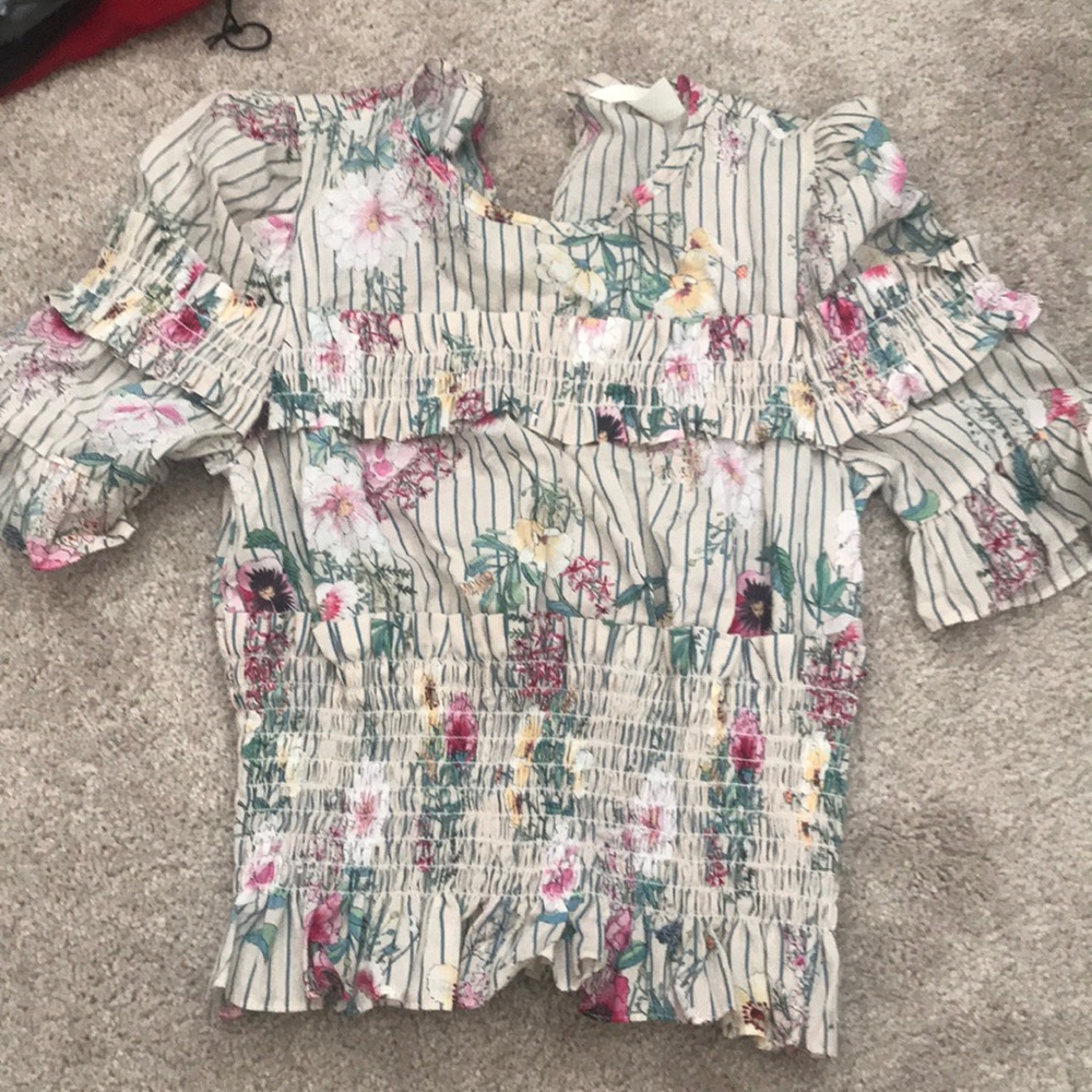 Floral peasant top
